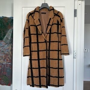 Lavish Alice CAMEL OVERSIZED CHECK BOYFRIEND COAT